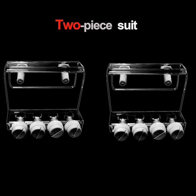 Aquarium dosing pump tubing holder Fixture,Dosing tubing holder for aquarium air pump accesories，Acrylic dosing container tube fixture holder for dosing pump（1 or 2 Pieces Pack） (2 Pieces Pack)