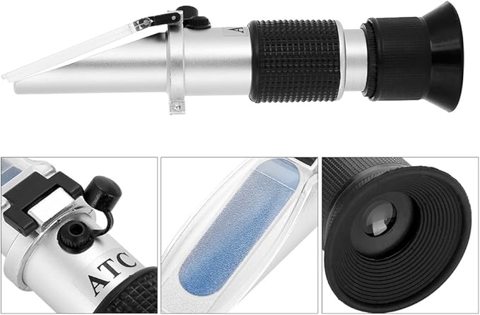 AUNMAS Refractometer Salinometer, Seawater Salinity Meter Aquarium Optics Refractometers Temperature ATC Digital 0-10% Aquarium Sea Water Pool Marine Fishkeeping Hydrometer Measurement