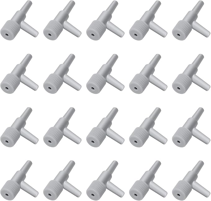 AQUANEAT Aquarium Control Valve 20PCS,Fish Tank 2 way Valves for 3/16" Airline Tubing, Plastic Air Regulator, for Aquarium Air Pump Accessories