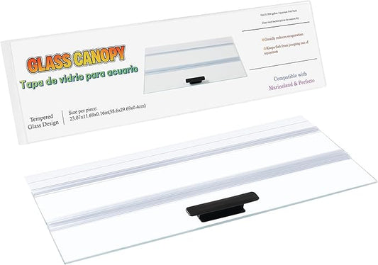 1PCS 23.07x11.69in Tempered Glass Canopy,Aquarium Fish Tank Hoods FITS for 15/20/55-Gallon Aqueon All Glass Marineland Perfecto Aquarium Fish Tank