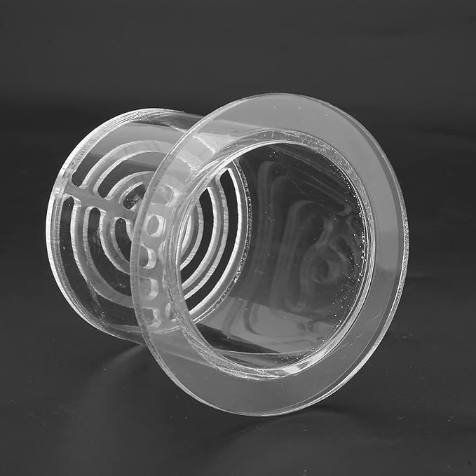 Acrylic Transparent Feeder Cover, Fish Tank Protection Cover, Breeding Protection Cover with Ring Base for Blocking Fish and Sand, Compatible with 20mm 25mm Drain