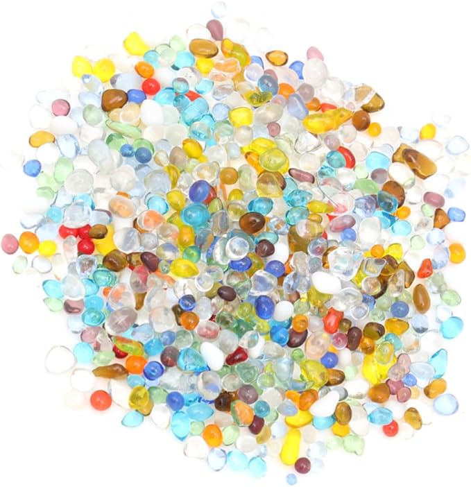 BESPORTBLE 500g Fish Tank Decorative Stones Glass Gravel Aquarium Sand for Fresh Saltwater Underwater Decor