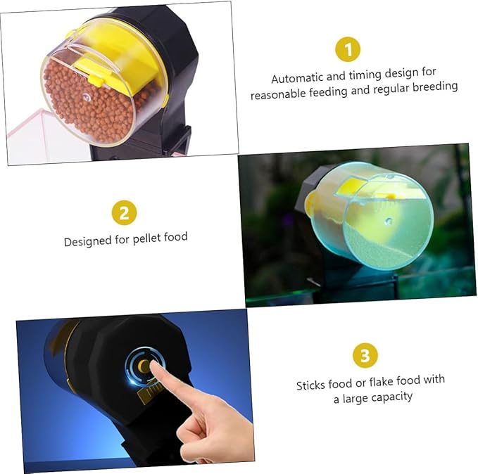 Abaodam Automatic Goldfish Feeder with Adjustable Timer Large-Capacity Feeding Tank Vacation Fish Feeder for Aquarium Tanks
