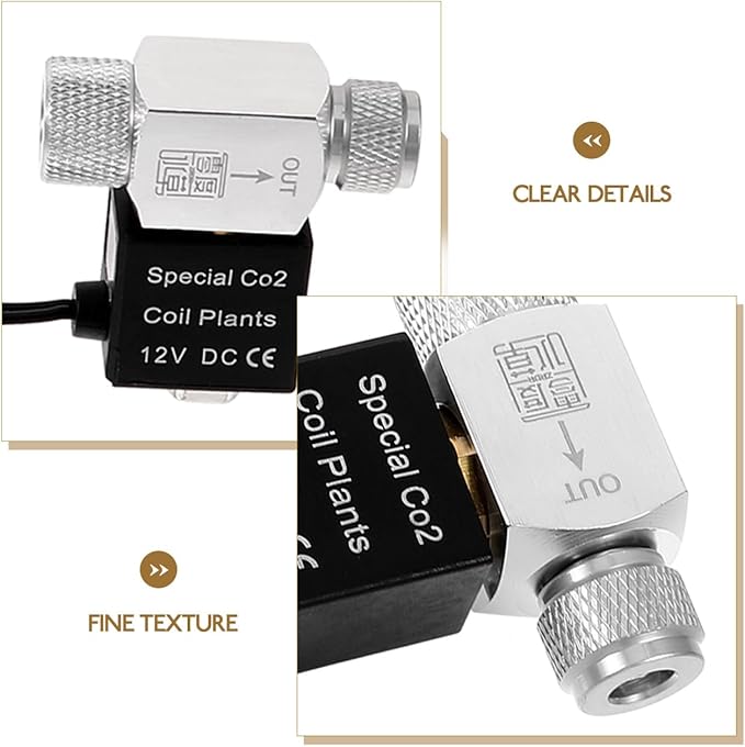 Sosoport Aquarium CO2 Solenoid Valve Low Temperature Magnetic Valve DIY CO2 Regulator with US Plug Compact Fish Tank Accessory