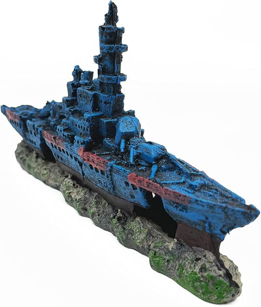 J-star Fish Tank Decorations, Shipwreck Ship Aquarium Decor, Aquarium Fish Tank Landscape Decoration Resin Ornaments