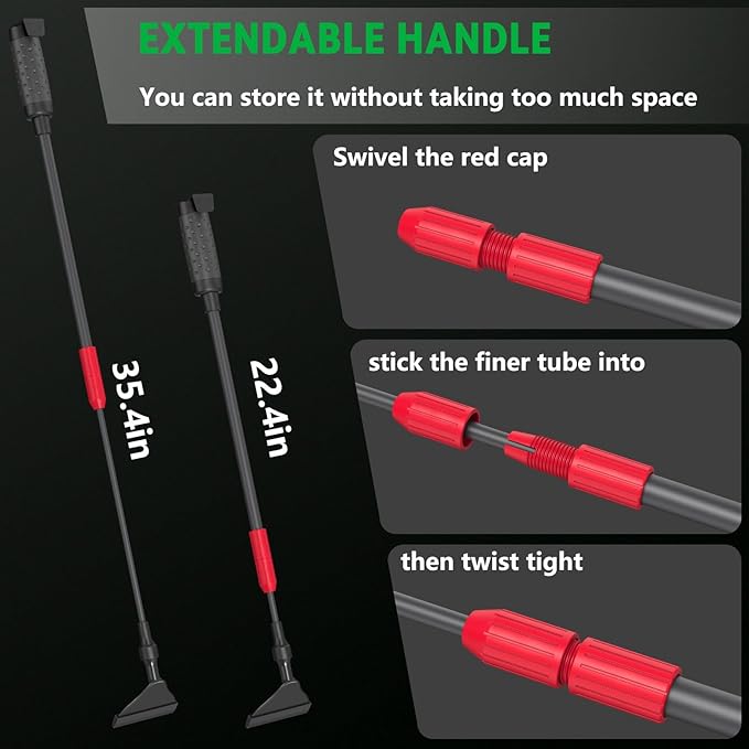 Aquarium Clean Tool 6 in 1 Fish Tank Cleaning Kit, Multi-Use Fish Tank Cleaner Brush, Algae Scraper Scrubber Pad Adjustable Long Handle Fish Tank Brush for 20-160 Gallon Acrylic & Glass Tank (L)