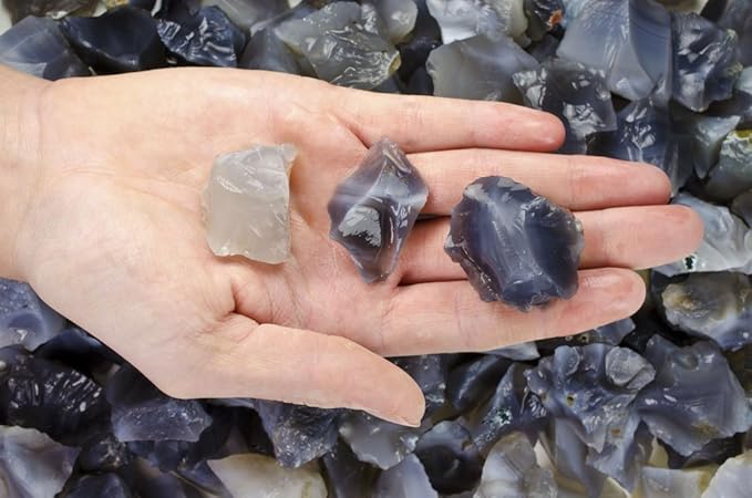 Fantasia Materials: 2 lbs Grey Agate Rough Stones from India