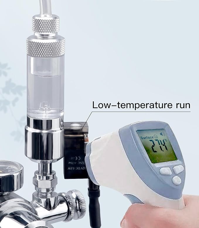 CO2 Bubble Counter with Solenoid Valve and Check Valve for CO2 Generator Regulator Planted Aquarium Screw Connection