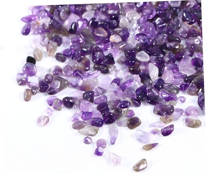 FRCOLOR Decorative Crystal Pebbles Natural Polished Stones Fish Tank Decoration Aquarium Decorations Glass Pebbles Stones Rocks Gravel Botanical Decor Aquarium Pebbles Plant Mix Purple