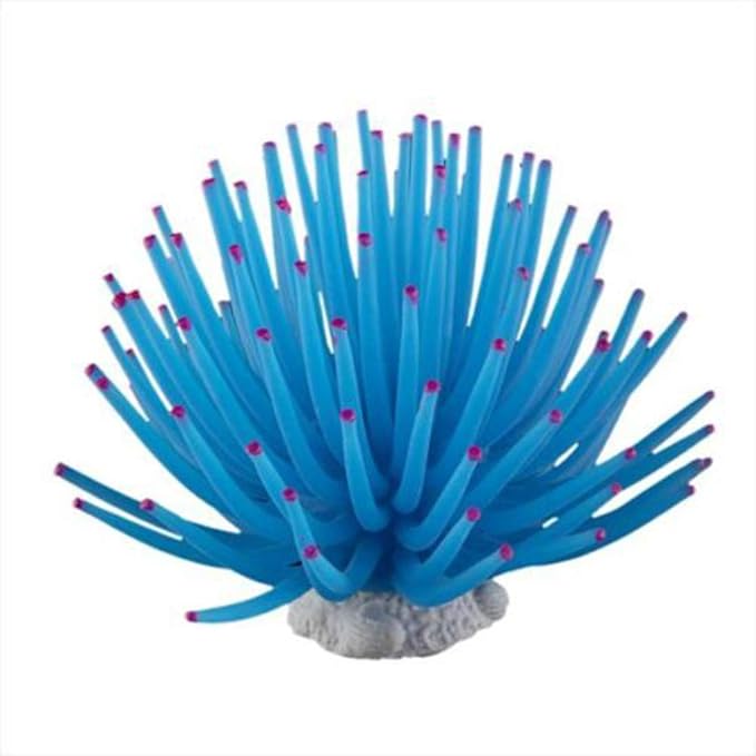 Artificial Soft Anemone Coral Plant for Aquarium Fish Tank Decoration Silicone Aquarium Ornament, Blue
