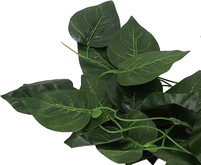Pssopp Lifelike Plant Decorative Hanging Silk Terrarium Plant with Suction Cup for Reptile Rainforest Box Aquarium Landscape(NFF‑82)