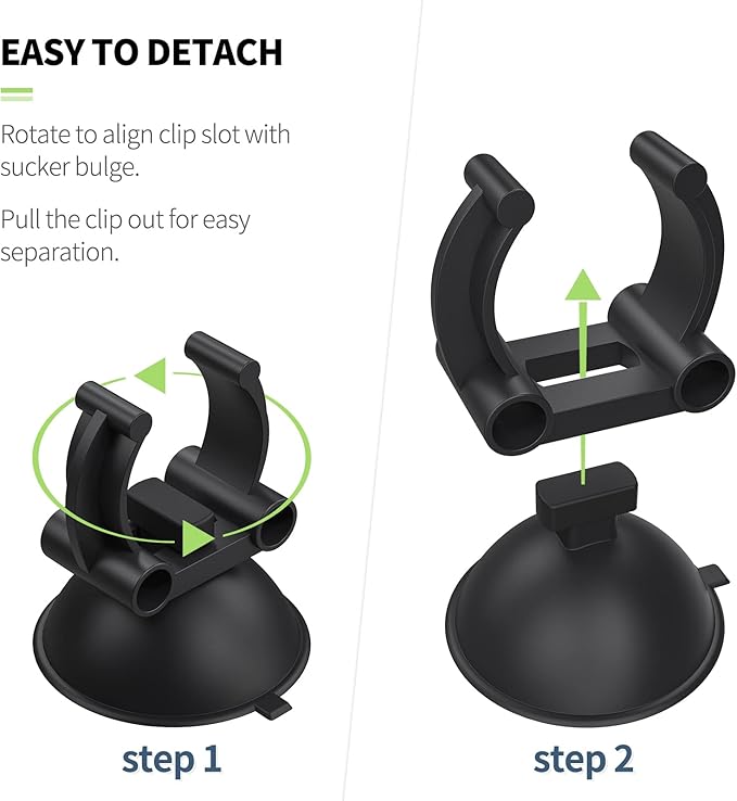 Pawfly 12 Pack Aquarium Heater Suction Cups Suckers with 0.95 Inch Clips Black Standard Heating Rod Holders Clamps for Fish Tanks (Not for Airline Tubing), 1.3 Inch