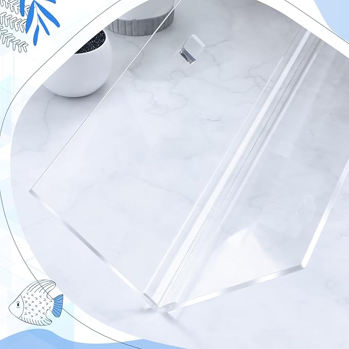 Juexica Aquarium Acrylic Canopy Set 19.37 x 9.37 x 0.28 Inch for 10/20 Gallon Without Center Brace Aquariums Cover Fish Tank Lid with a Hook Knife, Clear