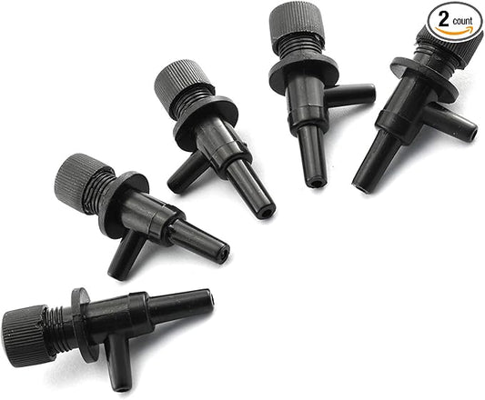 DGZZI Aquarium Air Pump Valve 5PCS Black 2 Way Fish Tank Air Line Flow Control Regulator Valve
