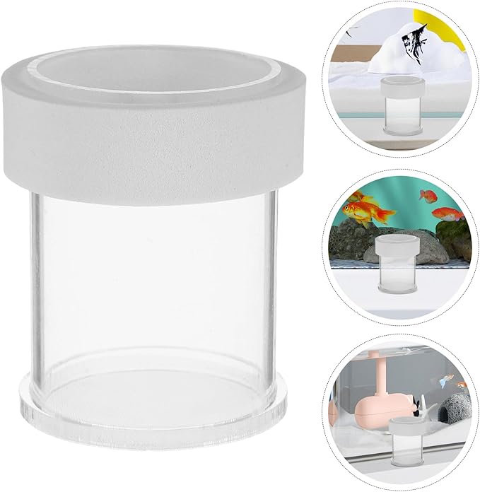 LALAFINA Aquarium Fish Feeder Floating Feeding Ring Automatic Shrimp Feeder for Fish Tank Accessories White Large Size for Betta and Seahorse Feeding