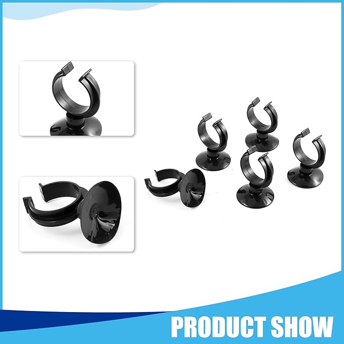 Aquarium Heater Clips, Aquarium Heater Suction Suckers for Fish Tanks, (Black 5pcs)