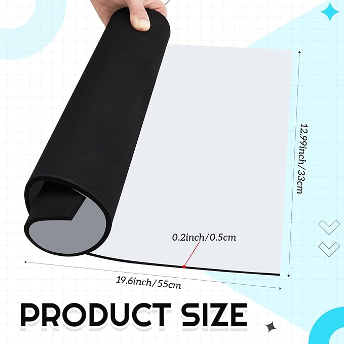 Pangda 1 Pcs 19.6 x 13 Inch Aquarium Fish Self Leveling Mat for Under Tank 5mm Thick Foam Compressible Neoprene Mat with Adhesive Backing Shockproof Waterproof Easy to Cut Stability, Black