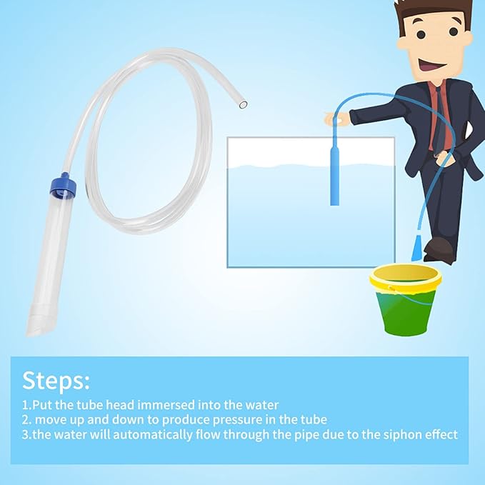 Ejoyous Aquarium Water Changer, Manual Water Changer Gravel Cleaner Siphon Tube Fish Cleaning Tool