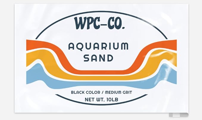 Wpc-Co. Premium Black Aquarium Sand Substrate - Medium Grit, Natural-Looking, Multi-Purpose, Black Color, 10 LBS