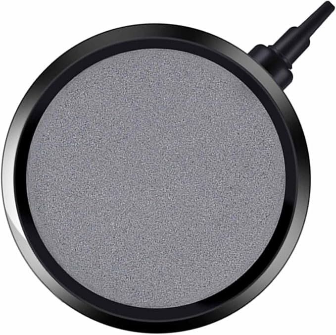 2 Aquarium Air Stone Discs Air Pump Accessories Fish Tank Aerator Bubble Diffuser Plates with Sand Stone Round Design for Oxygen Dispersion in Various Size Tanks