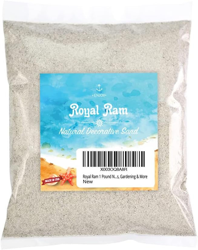 Royal Ram 1 Pound Natural Decorative Real Sand - for Interior Decor, Vase Filler, Sand Crafts, Aquariums, Terrariums, Gardening & More
