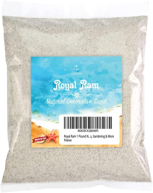 Royal Ram 1 Pound Natural Decorative Real Sand - for Interior Decor, Vase Filler, Sand Crafts, Aquariums, Terrariums, Gardening & More