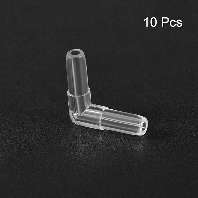 uxcell Aquarium Air Valve Connector Plastic Inline Tubing L-Shaped Non-Return Valves for 4mm Fish Tank Pond Air Line 10pcs