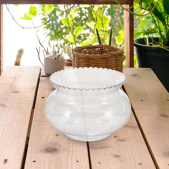 Cabilock Small Plastic Fish Bowl 7.28 Inch Clear Round Aquarium Tank for Goldfish Betta Fish Turtle Home Desktop Decor 2200Ml