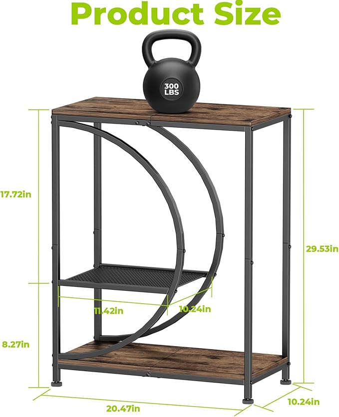 10 Gallon Fish Tank Stand, Aquarium Stand with Smooth Wood Board and Matte Black Iron Frame, Heavy Duty Sturdy Design for Home Office Use, Black (Tank not Included)