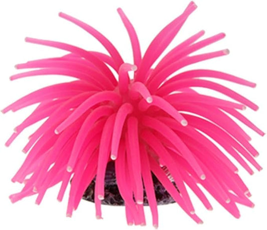 Artificial Aquarium Fish Tank Decoration Silicone Sea Anemone Artificial Fish Tank Ornament Decoration Small (Pink)