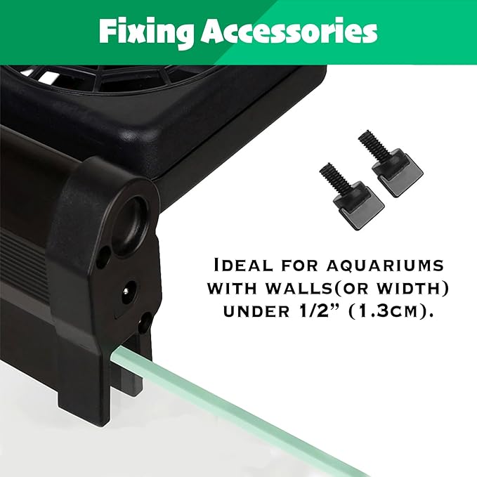 Aquarium Chiller, Fish Tank Cooling Fan System for Salt Fresh Water, 2 Variable Speed, Wide Angle Adjustable (1-Fan)
