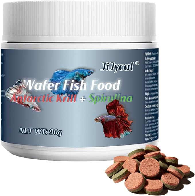 Wafer Fish Food - Antarctic Krill & Spirulina Dual Color Tablets, Premium Betta, Tropical & Goldfish Food for Vibrant Color & Immunity, 90g