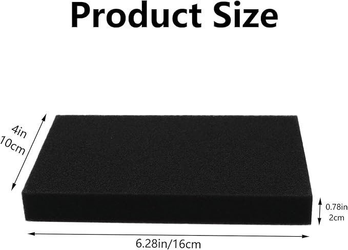 6PCS Aquarium Biofiltration Sponge 6.28x4x0.78 inches Fish Tank Filtration Media Cuttable Dust Proof Wool Air Purification Equipment