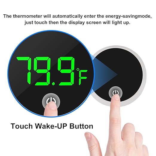 DORHEA 2Pcs Digital Aquarium Thermometer Fish Tank Digital LED Display Thermometer Fahrenheit Aquarium Temperature Sensor with LED Touch Screen for Aquarium Glass Containers Plant Reptile Turtle Tank