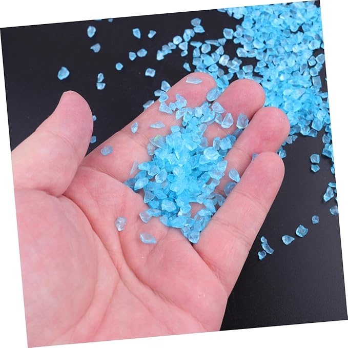 GARVALON 2pcs Colored Glass Sand for Landscapes and Aquariums Decorative Sand for Fish Tanks and Craft Projects