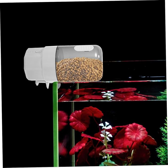 Automatic Fish Feeder Feeding Port Transparent Design for Easy Monitoring for Small Aquariums and Tanks Functionality for Convenient Feeding