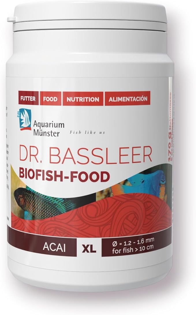 Dr. Bassleer Biofish Food ACAI – X-Lrg Granules (170 g) | Premium Aquarium Fish Food with Acai Superfruit, Omega-3 & Antioxidants | Scientifically Balanced Nutrition for Color, Vitality & Health