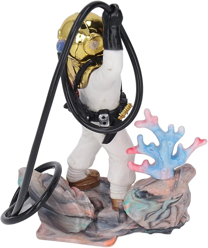 Zerodis Diver Aquarium Decoration, Diver Fish Ornament Aquarium Decorations Kit Floating Device Aquarium Accessories Ornament Play Toy for Fish (White)