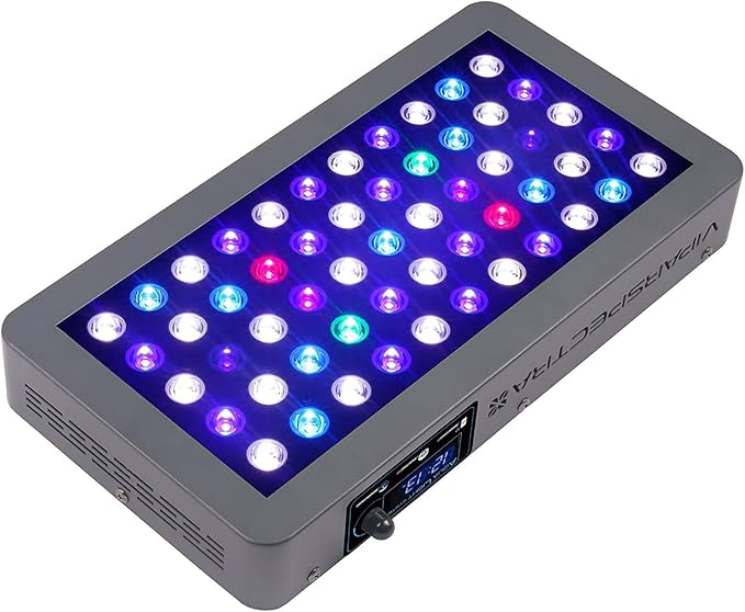 VIPARSPECTRA 165W LED Aquarium Light Dimmable Full Spectrum LED Reef Lights for Coral Saltwater Fish Tank, Remote/Timer Control, Programmable Auto On/Off, Blue/White Dual Channel Brightness 0-100%