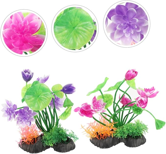 Ipetboom 2pcs Artificial Aquarium Plant Decoration Simulation Water Grass for Fish Tank Lightweight Fish Decor Realistic Aquarium Accessory for Office