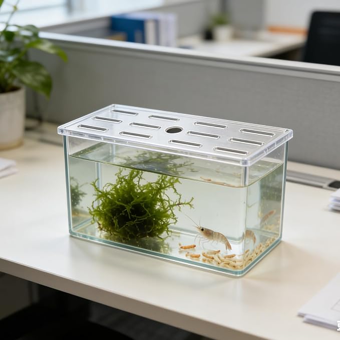 Levemolo Fish Tank Lid: Clear Anti-Jumping Aquarium Lid with Hole - 14.6x5.9 Aquarium Hood Top Cover to Prevent Fish Shrimp from Jumping Out of The Tank