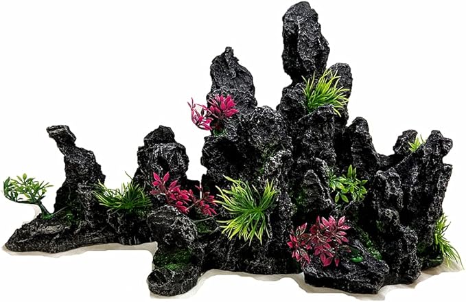 Underwater Sand Waterfall Aquarium Mountain View Decoration Large Ornament Landscape (4 in 1 Mountain View)