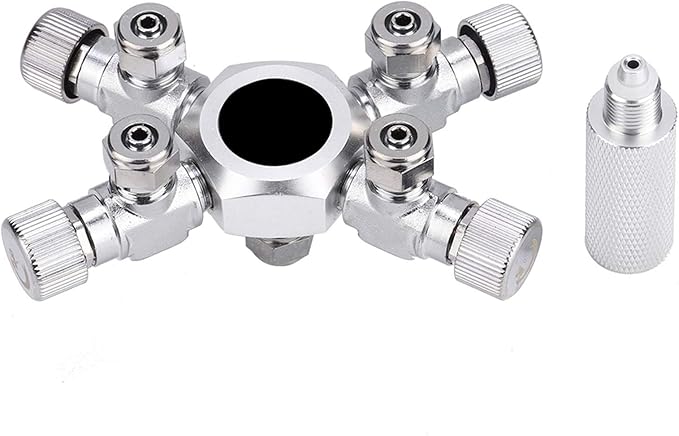 Zerodis CO2 Splitter Multi Ways Distributor CO2 Multi Pass Splitter Aquarium Regulator CO2 Splitter Valve for Fish (4 Ways)