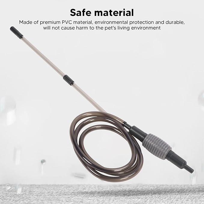 Zerodis Aquarium Gravel Cleaner, New Quick Water Changer with Air Pressing Button Fish Sand Cleaner Kit Fish Water Changer Siphon PVC Easy to Install Aquarium