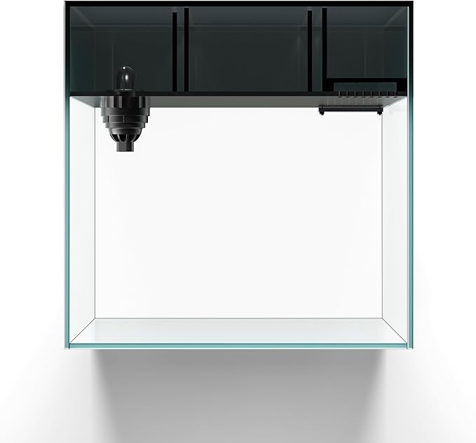 LANDEN 35C 7.2 Gallon Ultra Clear All Glass Rimless Low Iron Aquarium Tank with Rear Filtration Chamber(Pump Included) for Salt and Fresh Water.13.8''Wx13.8''Dx13.8''H 35cm Cube in 6mm Thickness