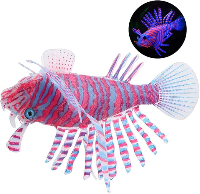 Estink Simulation Fish Aquarium Landscaping Decoration Very Suitable for Fish Decoration Environmentally Friendly Materials, no Water Pollution(Red Blue)