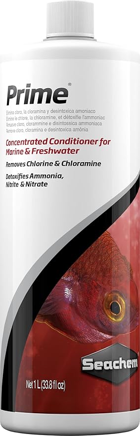 Seachem 437 Prime Fresh and Saltwater Conditioner - Chemical Remover and Detoxifier 1L