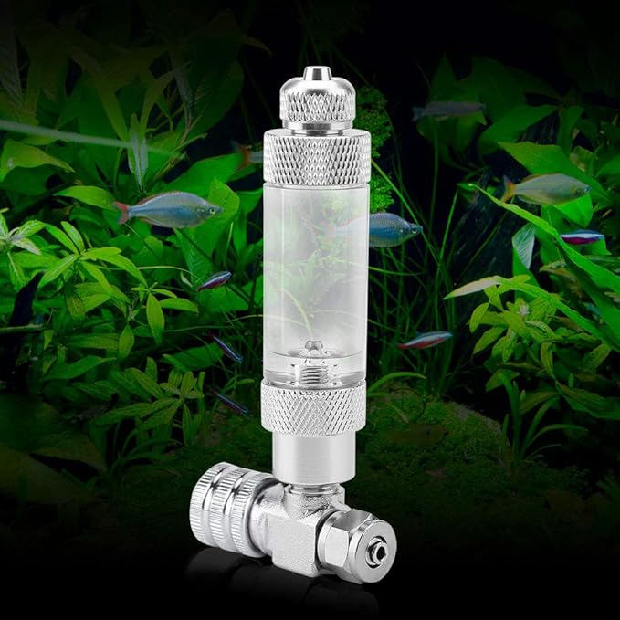AYNEFY CO2 Regulator Check Valve, Stainless Steel Needle Valve for Aquarium Water CO2 Bubble Counter with Check Valve for