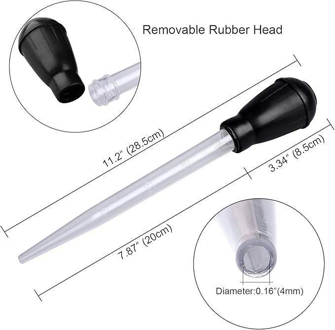 WEAVERBIRD Manual Fish Tank Water Changer Aquarium Dropper, 30ml Aquarium Clean Pipette Dropper, Fish Tank Cleaning Waste Remover, Aquarium Gravel Cleaning Straw, Black