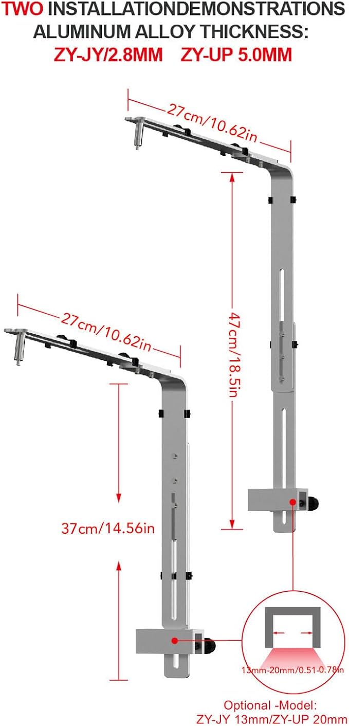 Aquarium Light Holder, Minimalist Aluminum Alloy Aquarium Light Bracket, Adjustable Height Universal Fish Lighting Holder Aquarium Light Support Stand for Hanging Lamp (Silver)